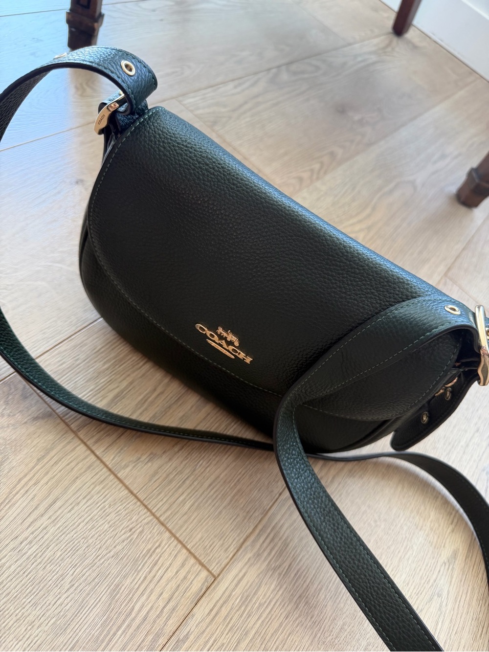 Coach Pebbled Leather Crossbody Bag | Forest Green|Gold Hardware|Excellent Condi - Picture 6 of 15